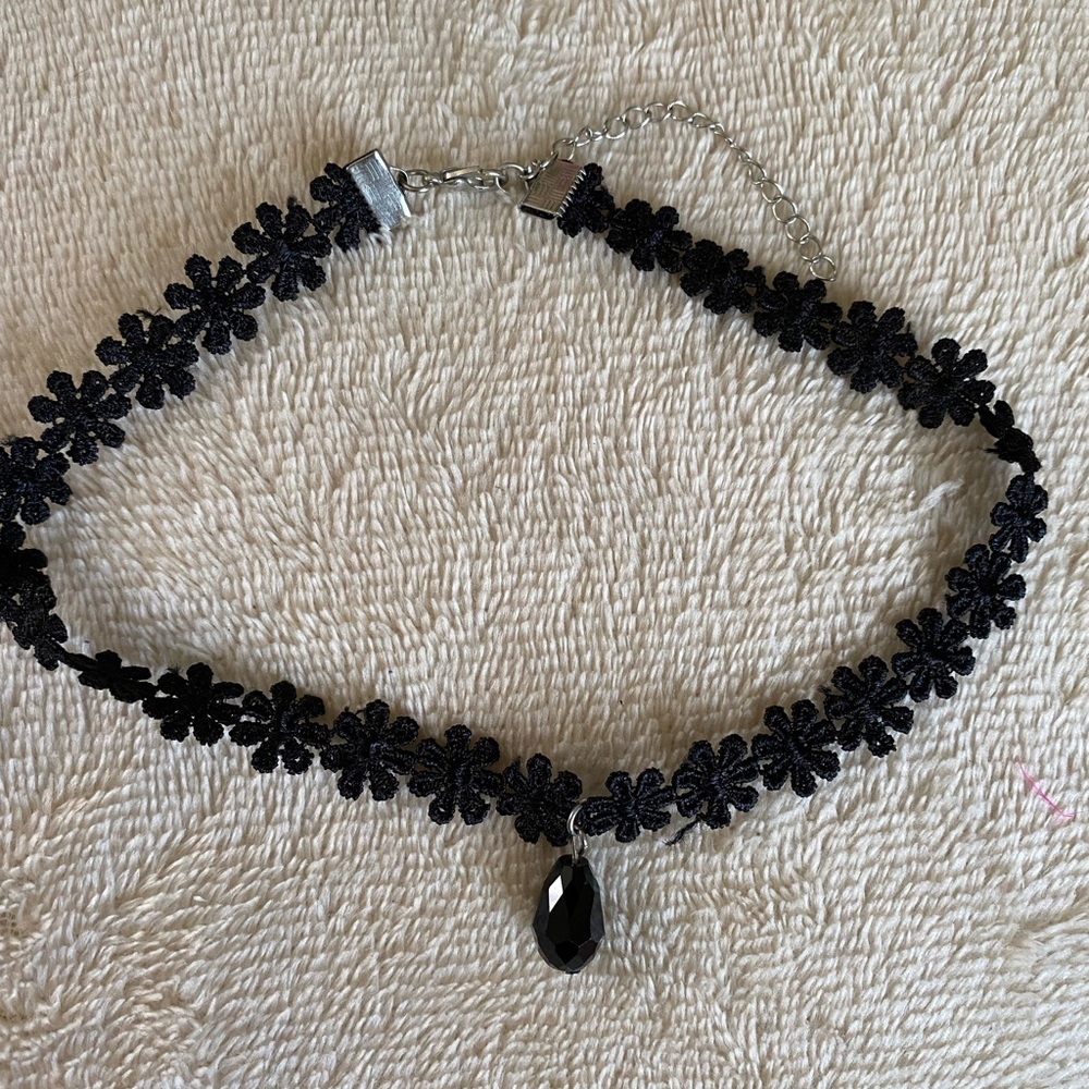 black floral choker from amazon
